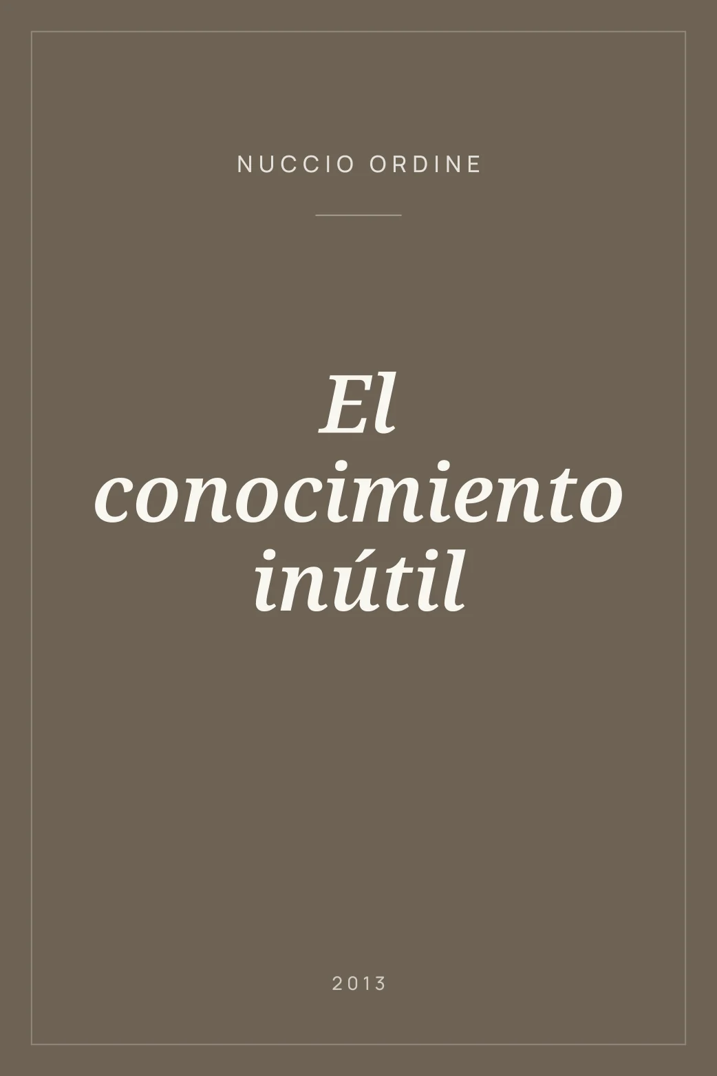 Portada de El conocimiento inútil