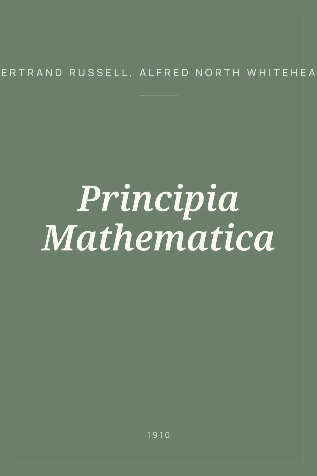 Portada de  Principia Mathematica