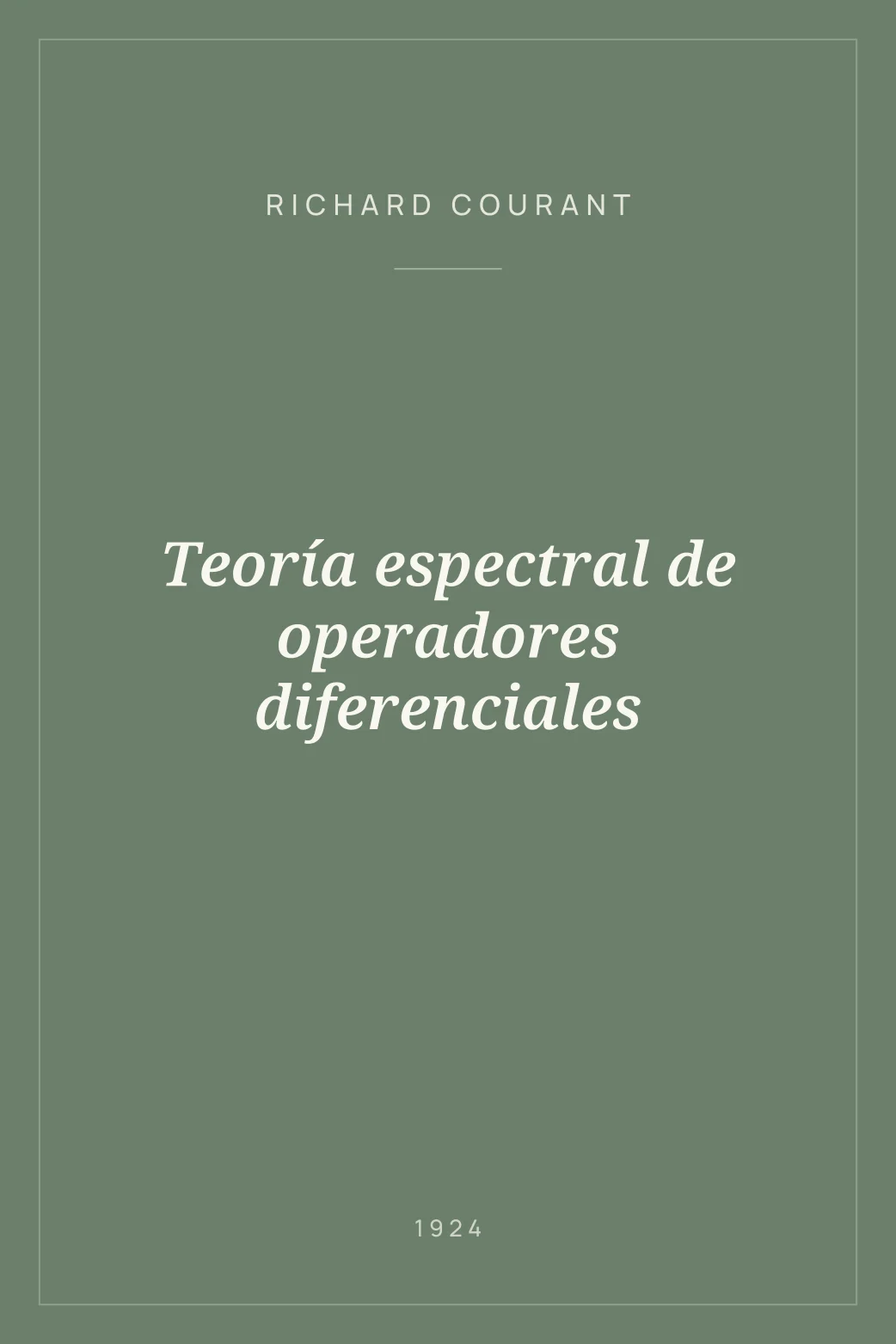 Portada de Teoría espectral de operadores diferenciales