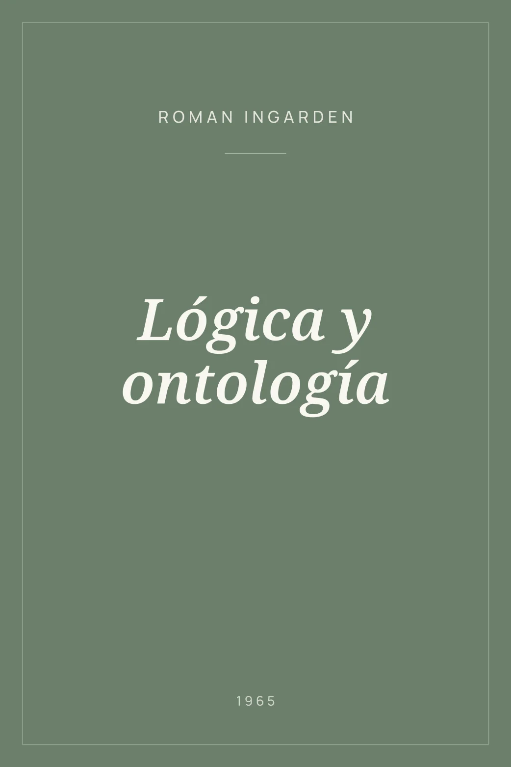 Portada de Lógica y ontología