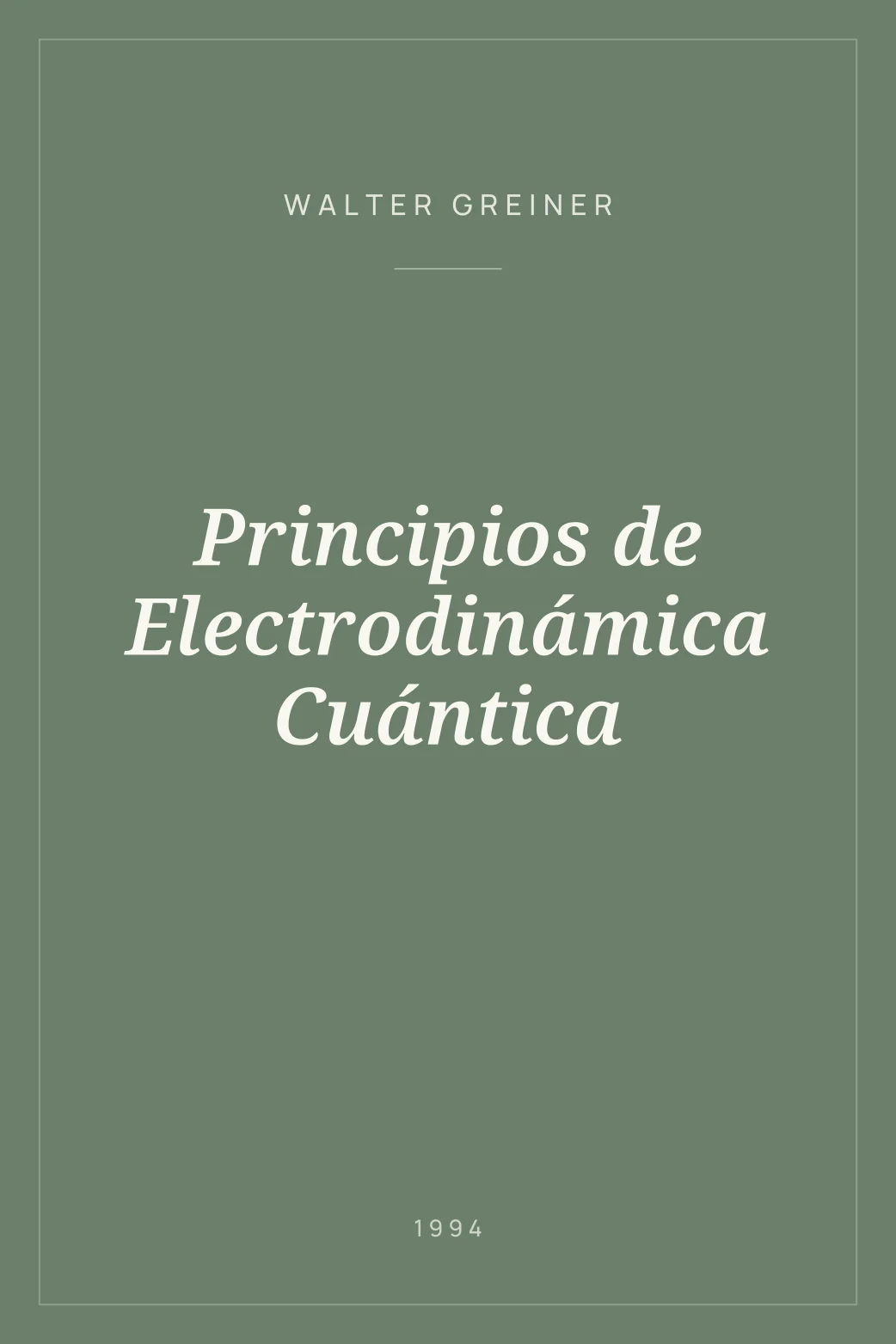 Portada de Principios de Electrodinámica Cuántica