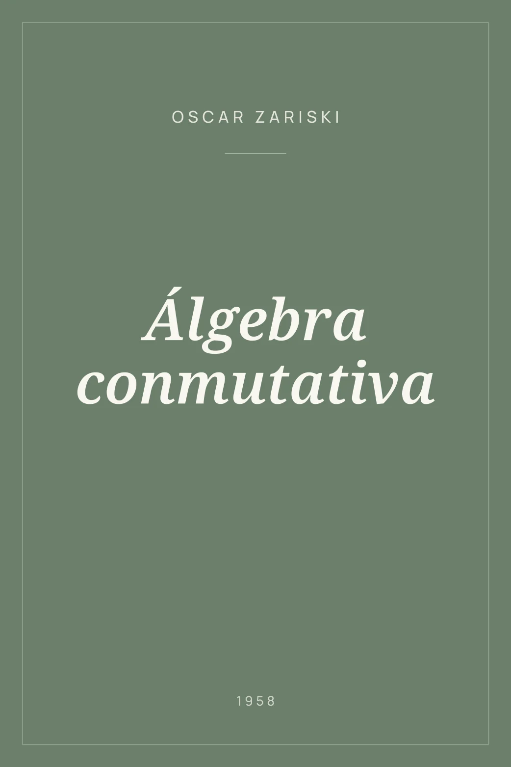Portada de Álgebra conmutativa