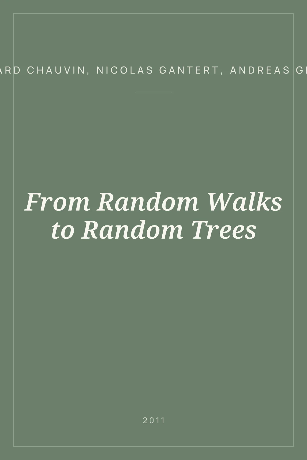 Portada de From Random Walks to Random Trees