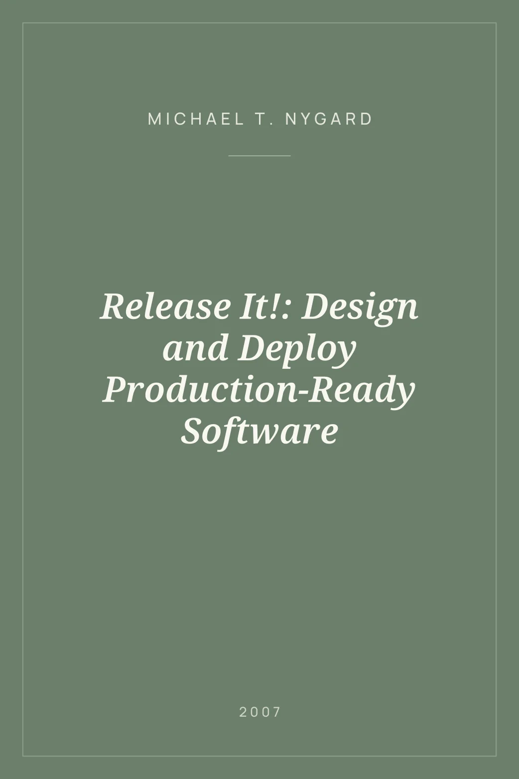 Portada de Release It!: Design and Deploy Production-Ready Software