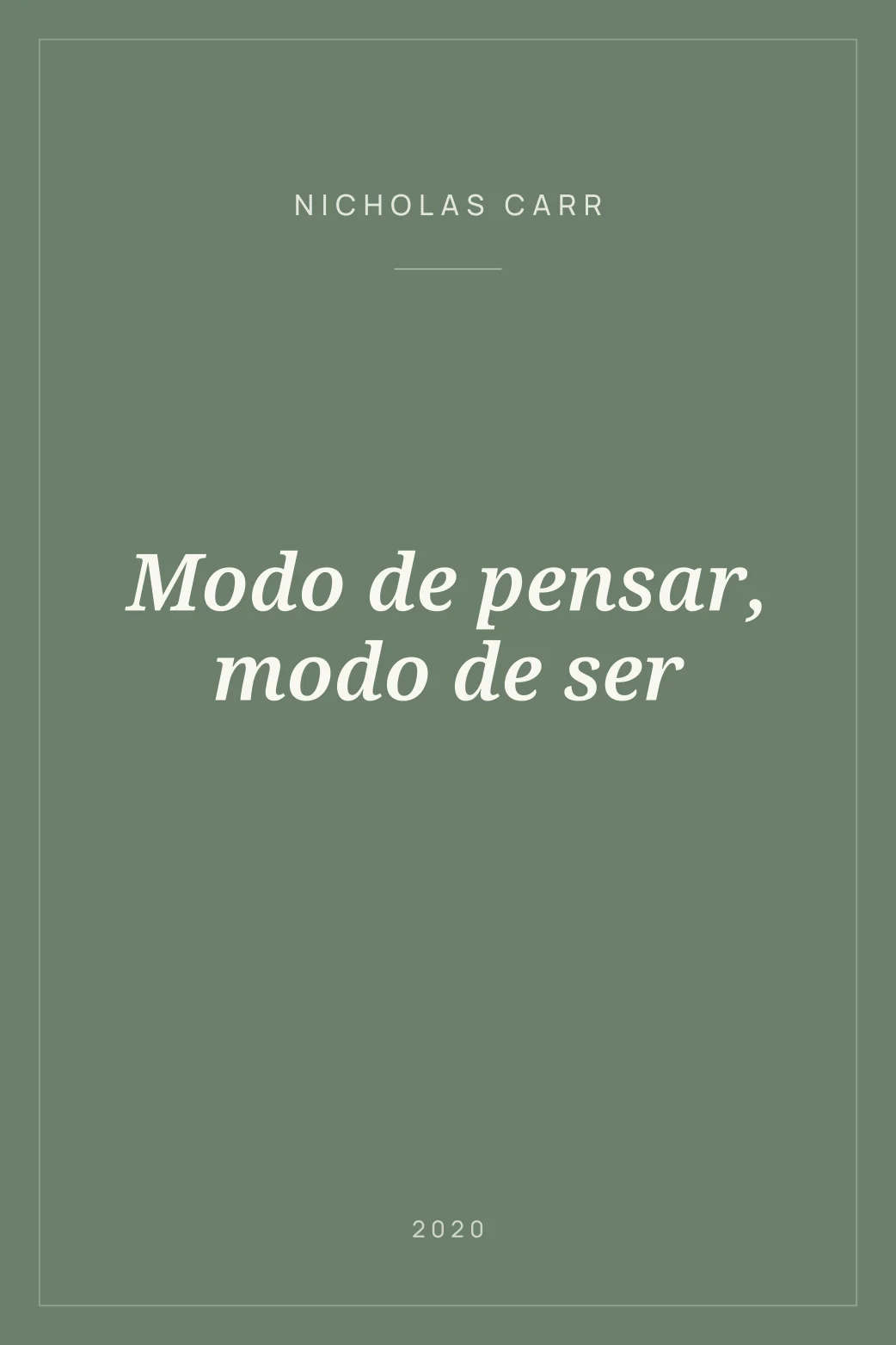 Portada de Modo de pensar, modo de ser