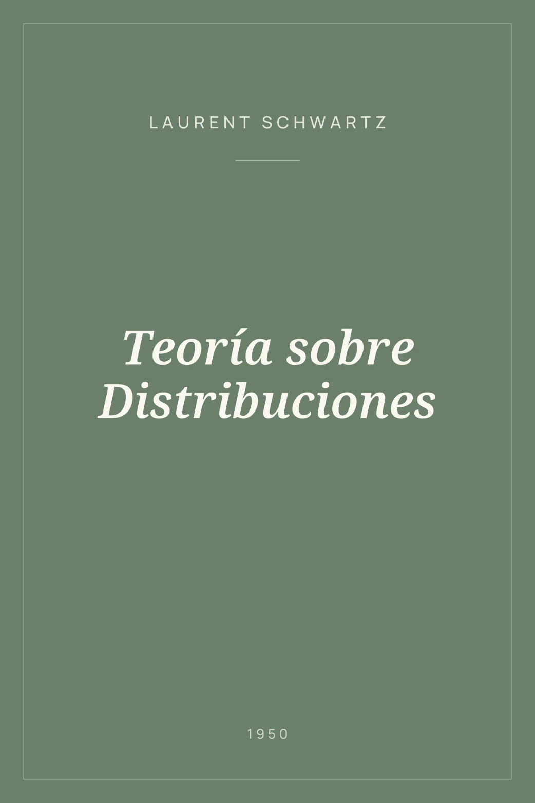 Portada de Teoría sobre Distribuciones