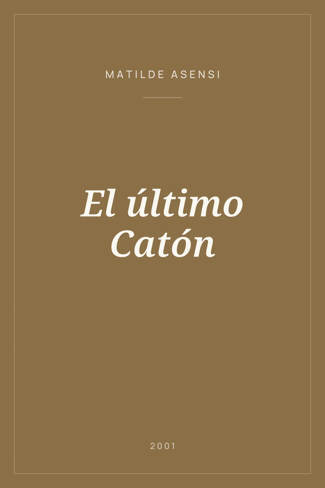 Portada de El último Catón