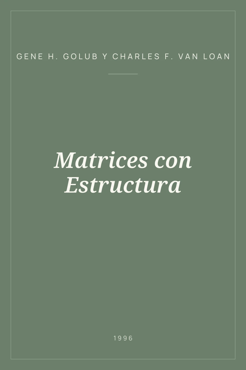 Portada de Matrices con Estructura