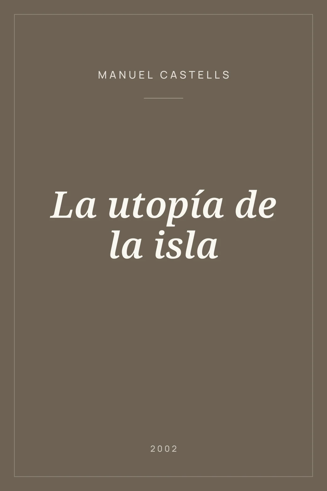 Portada de La utopía de la isla