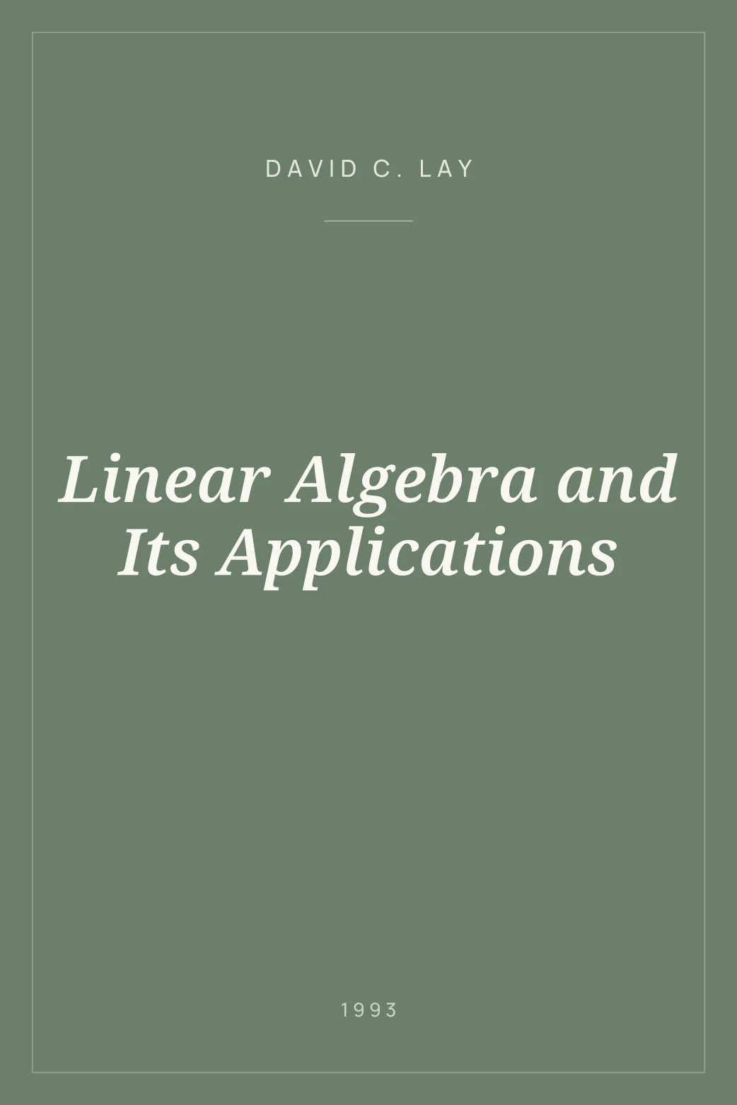 Portada de Linear Algebra and Its Applications