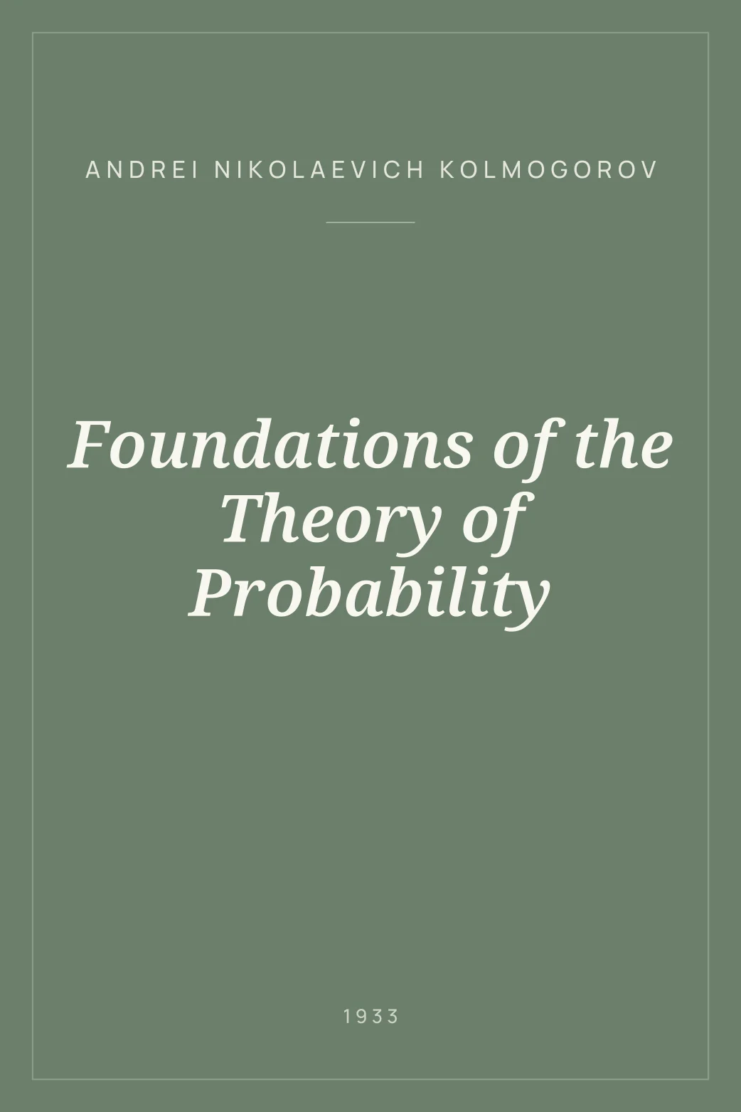 Portada de Foundations of the Theory of Probability