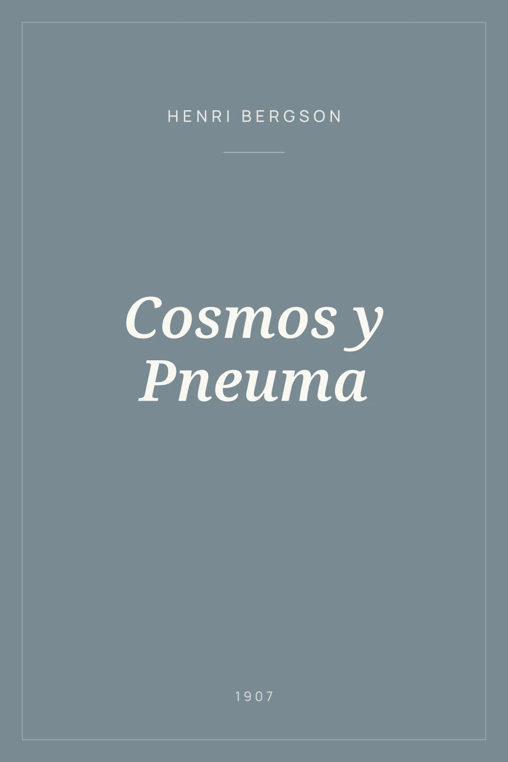 Portada de Cosmos y Pneuma