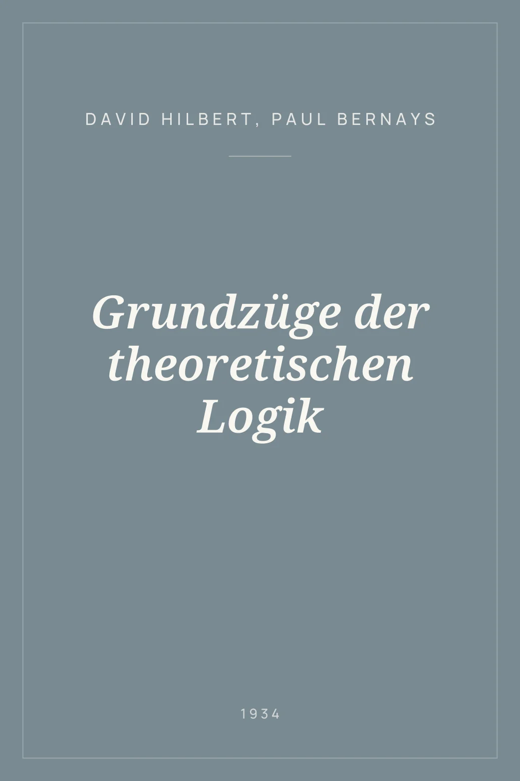 Portada de Grundzüge der theoretischen Logik