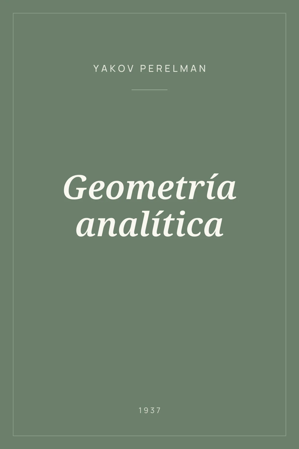 Portada de Geometría analítica