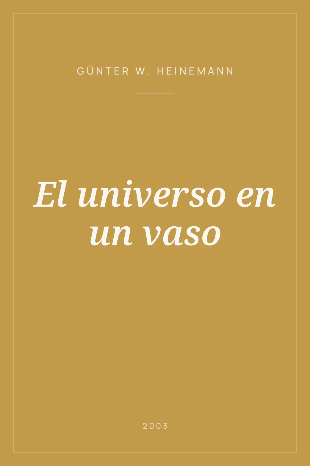 Portada de El universo en un vaso