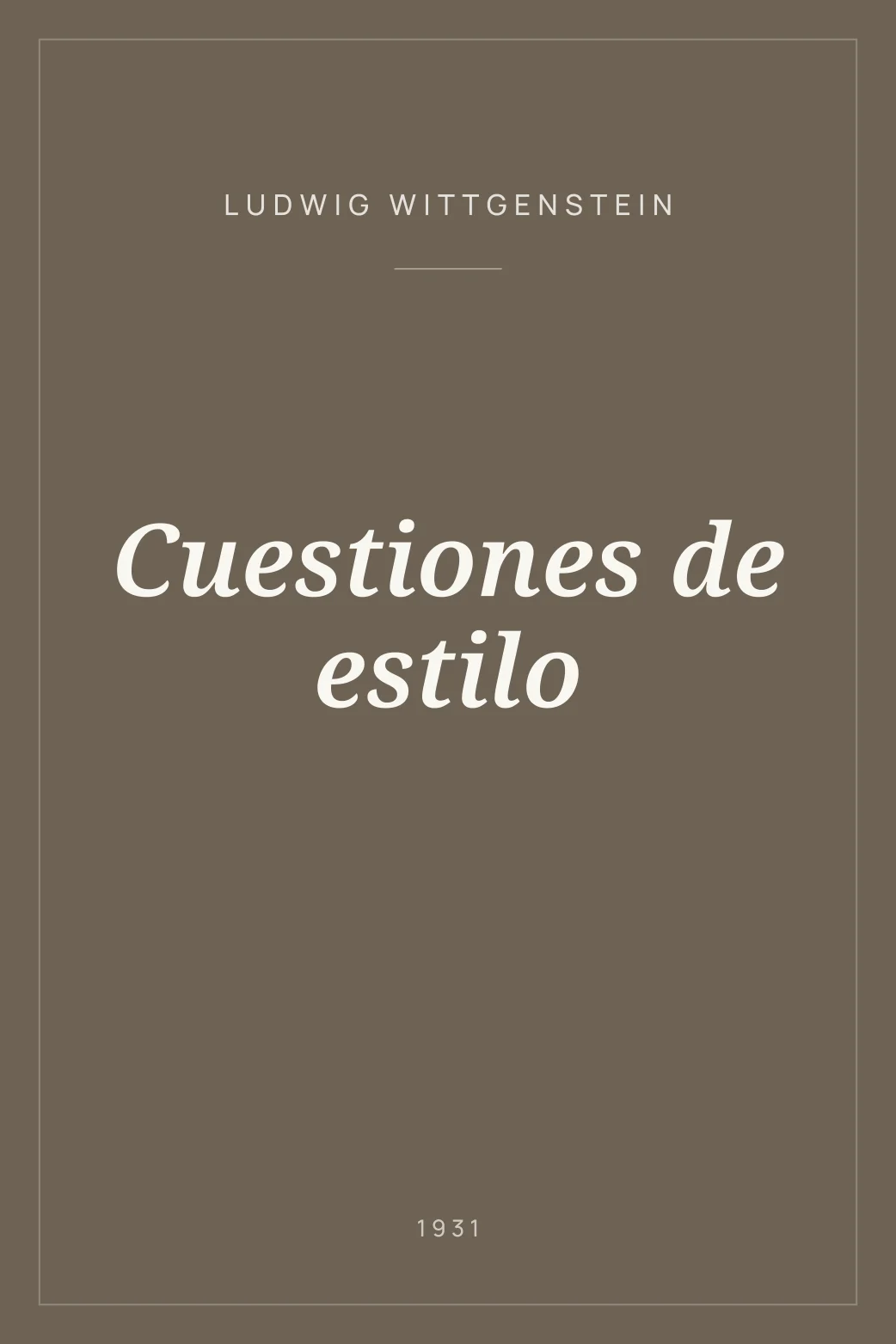 Portada de Cuestiones de estilo