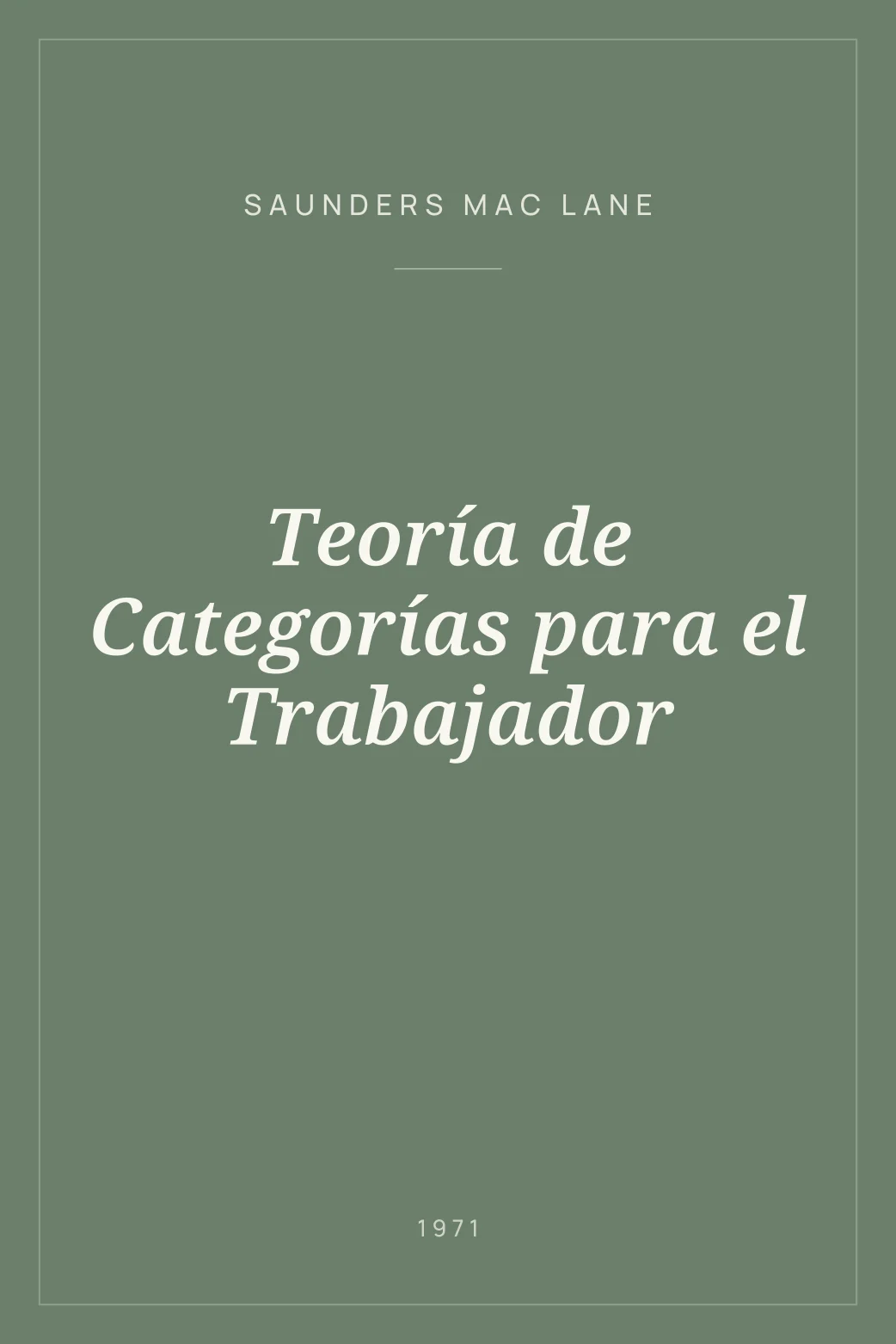 Portada de Teoría de Categorías para el Trabajador