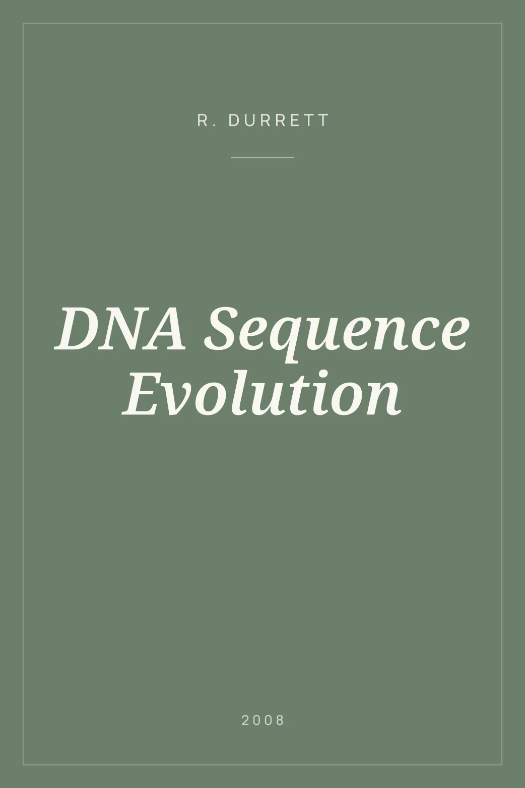 Portada de DNA Sequence Evolution