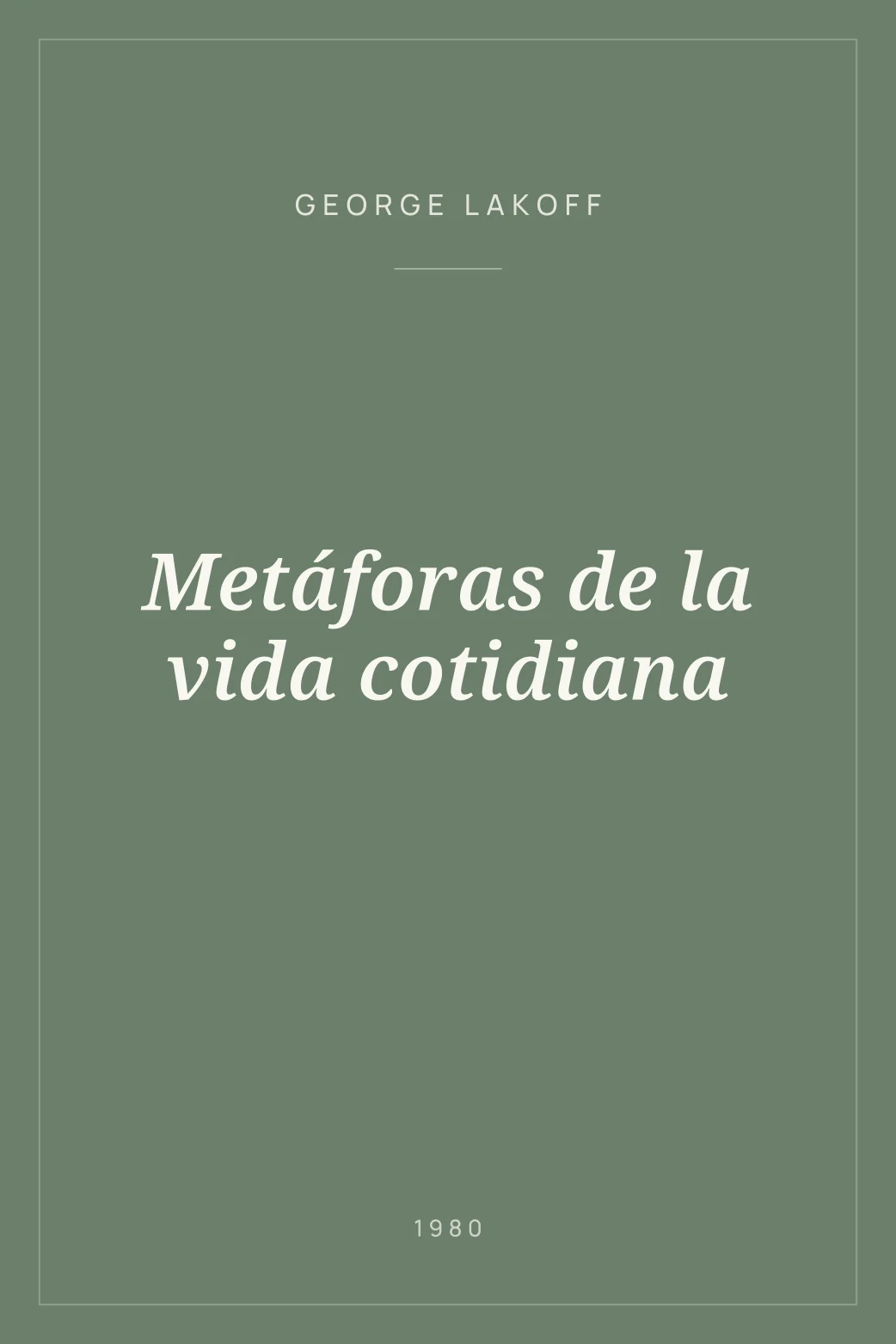 Portada de Metáforas de la vida cotidiana