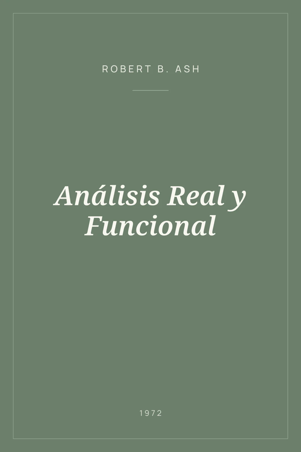 Portada de Análisis Real y Funcional