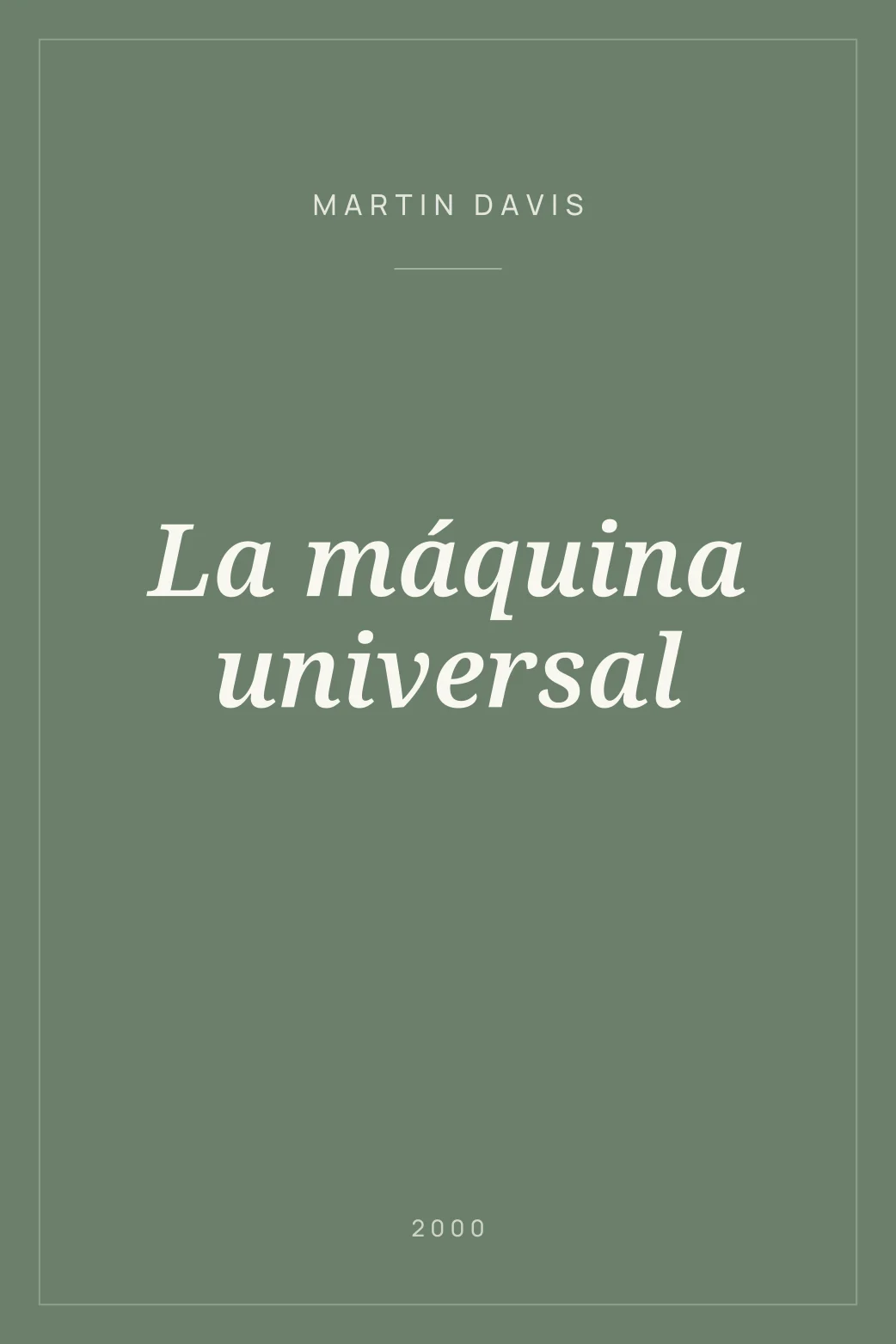 Portada de La máquina universal