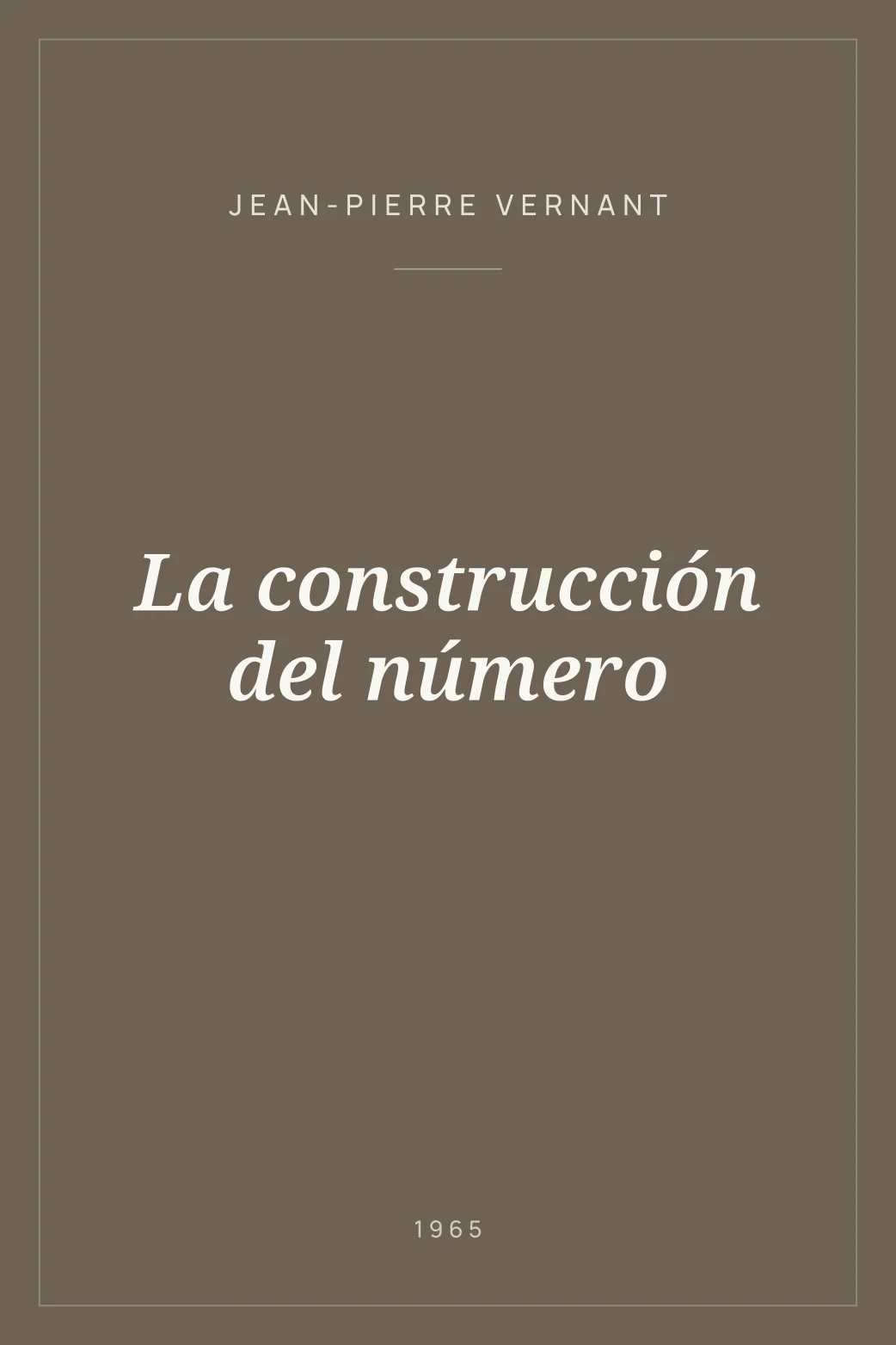Portada de La construcción del número