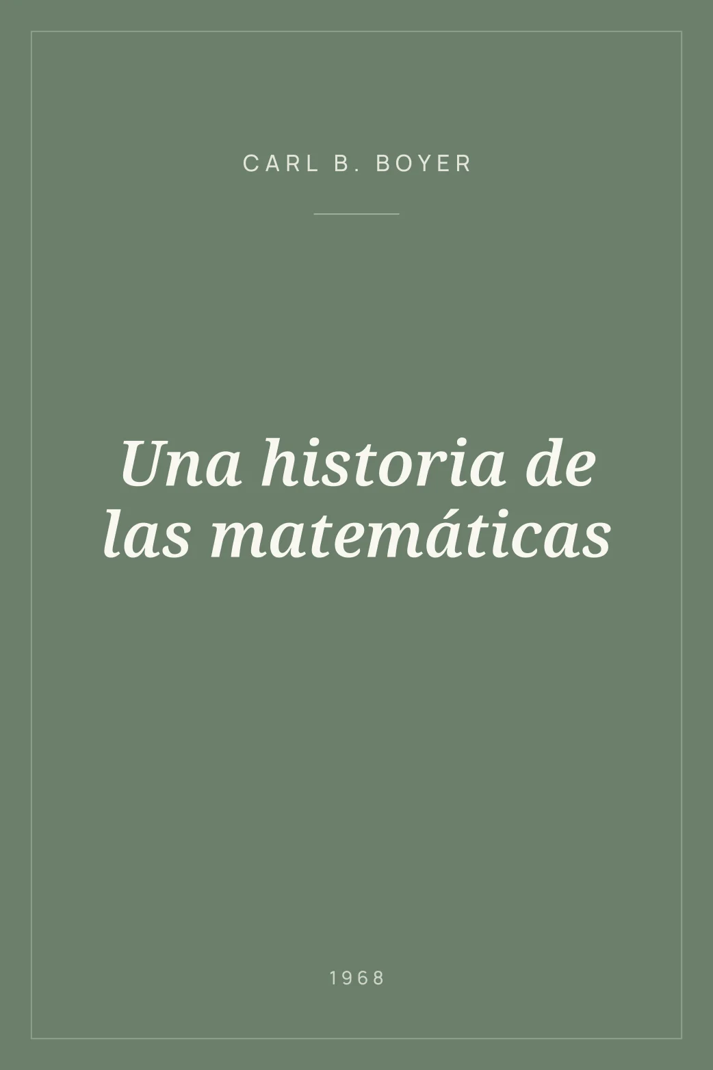 Portada de Una historia de las matemáticas