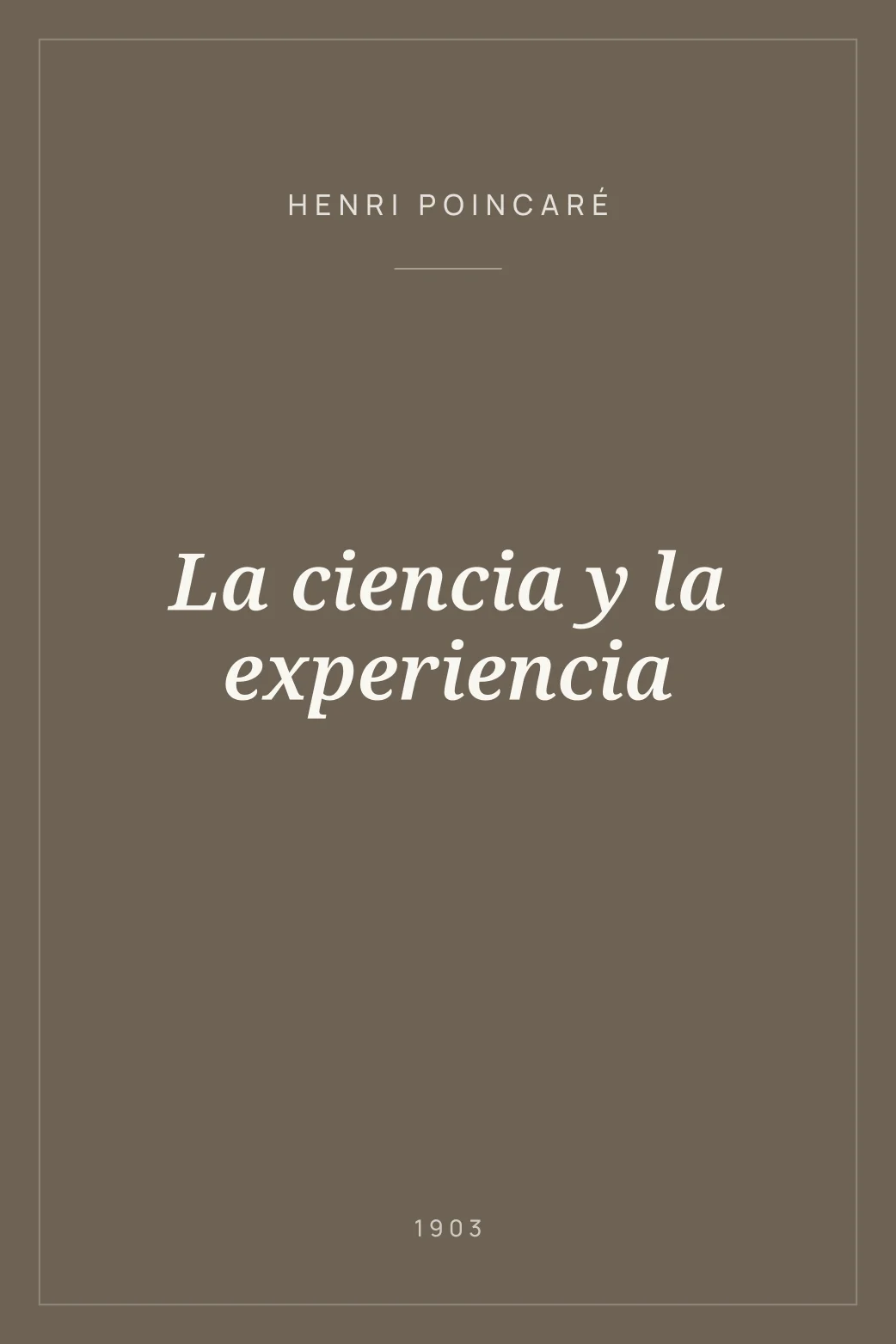 Portada de La ciencia y la experiencia