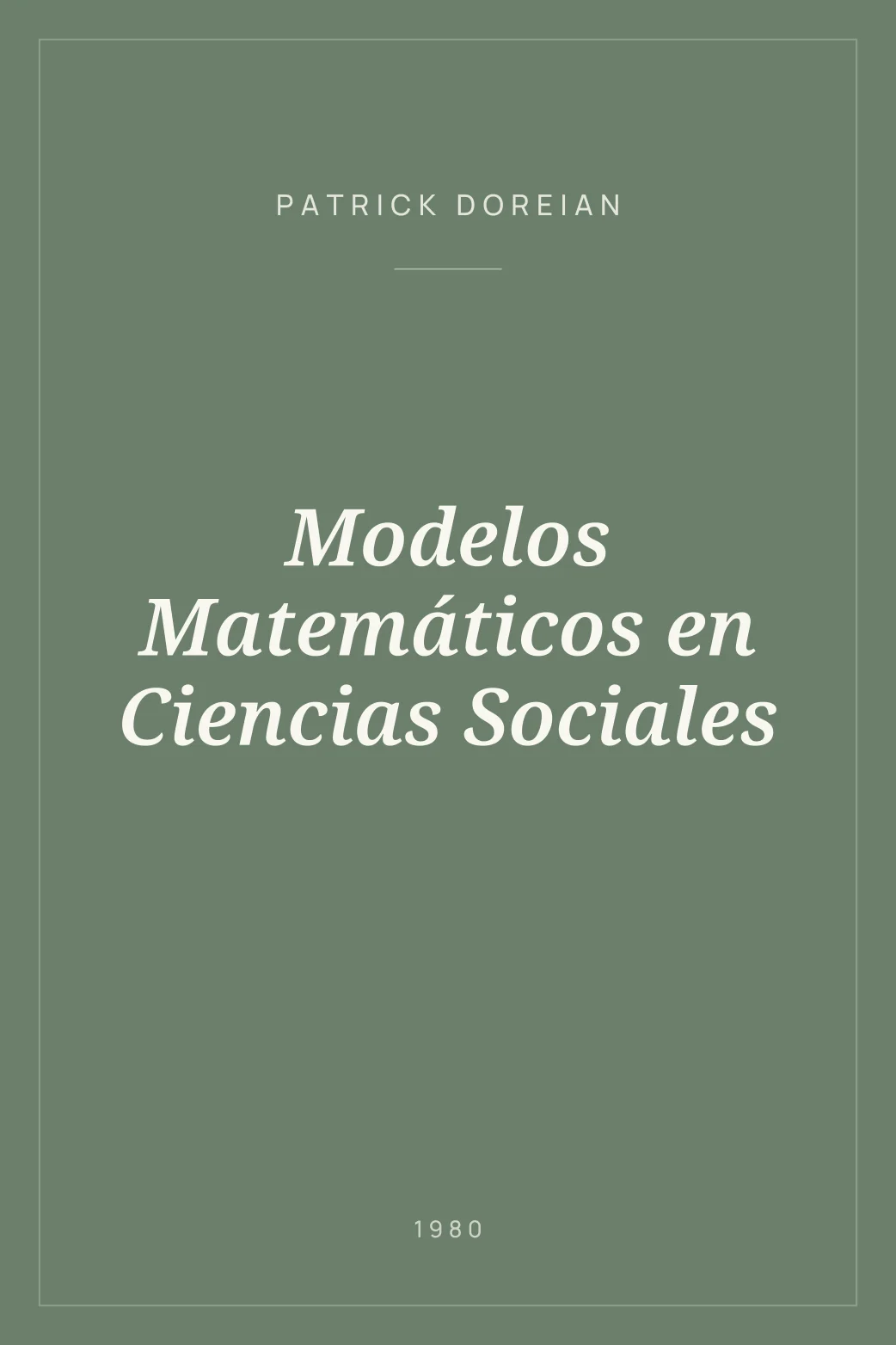 Portada de Modelos Matemáticos en Ciencias Sociales