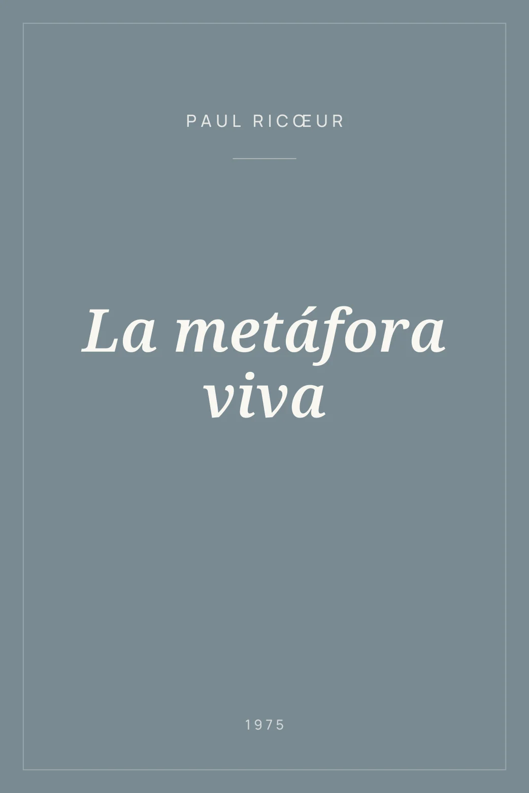 Portada de La metáfora viva