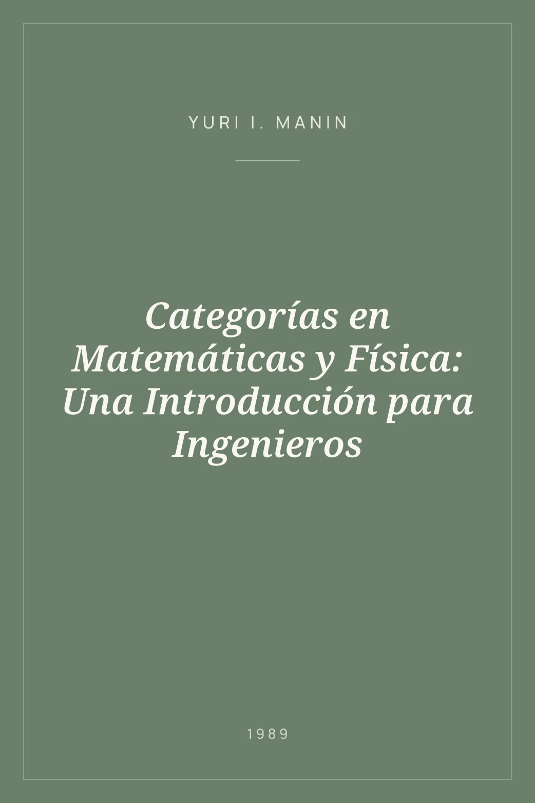 Portada de Categorías en Matemáticas y Física: Una Introducción para Ingenieros