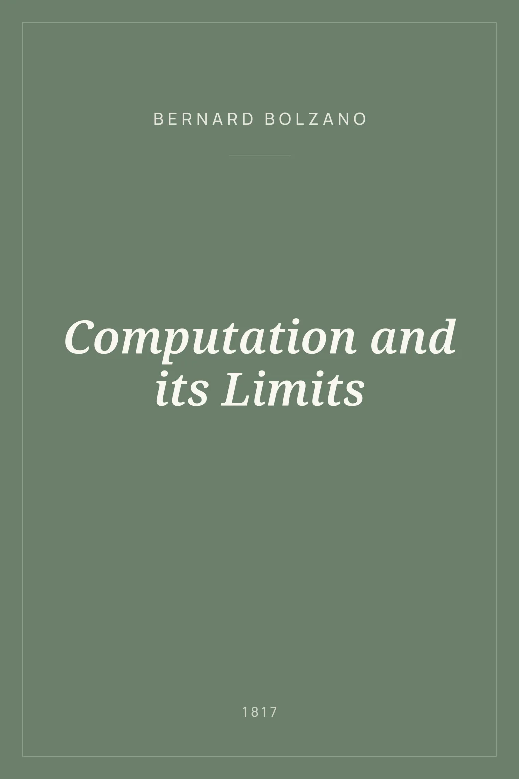 Portada de Computation and its Limits