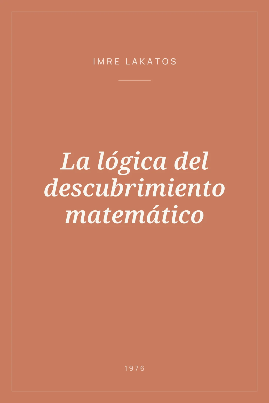 Portada de La lógica del descubrimiento matemático