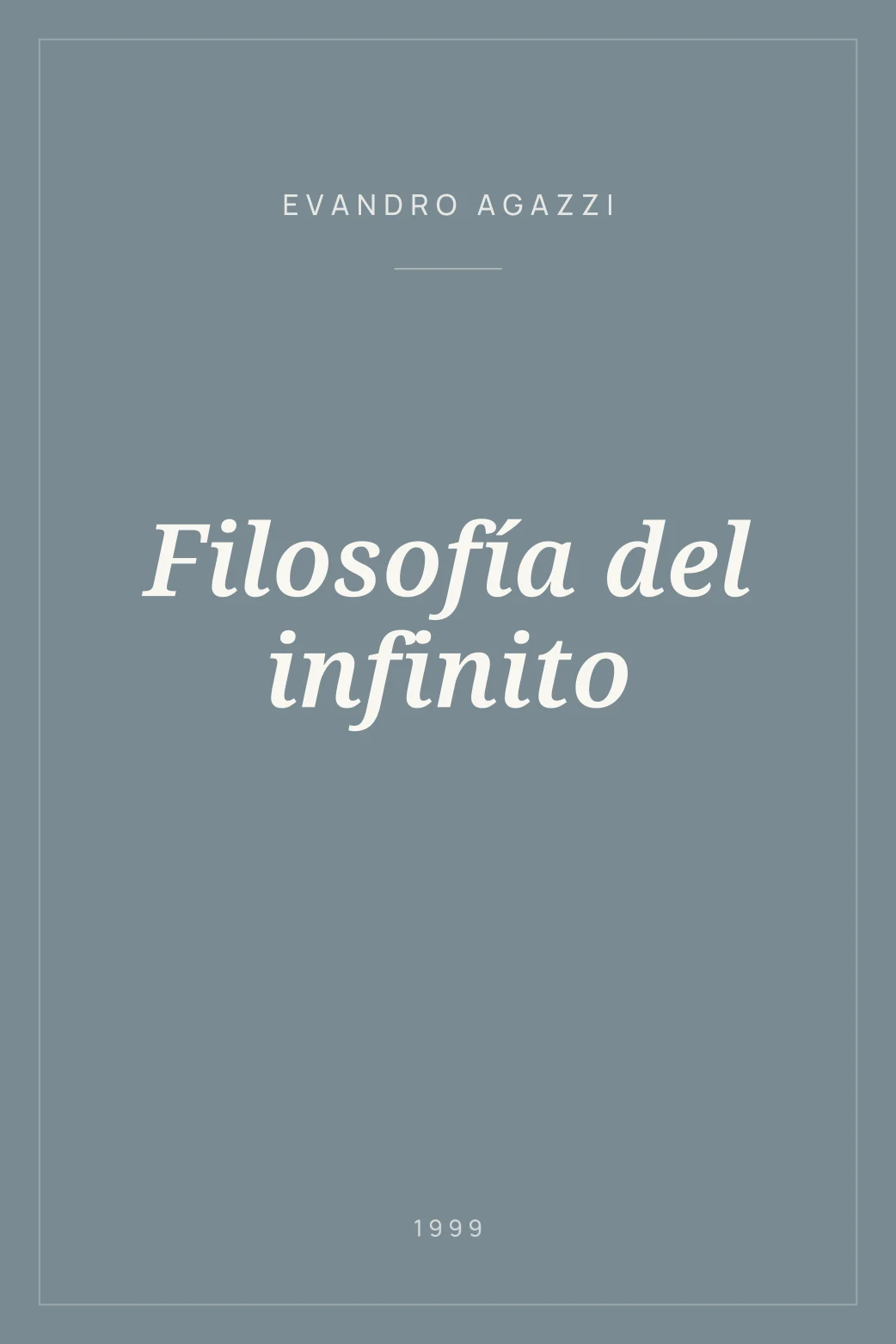 Portada de Filosofía del infinito