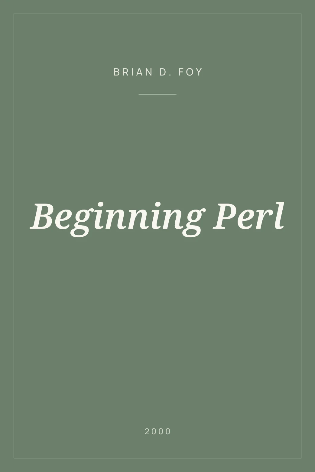 Portada de Beginning Perl