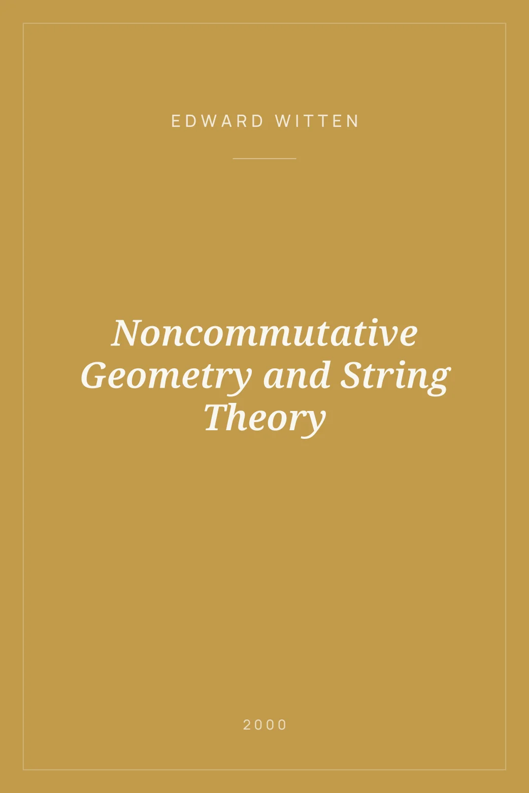 Portada de Noncommutative Geometry and String Theory