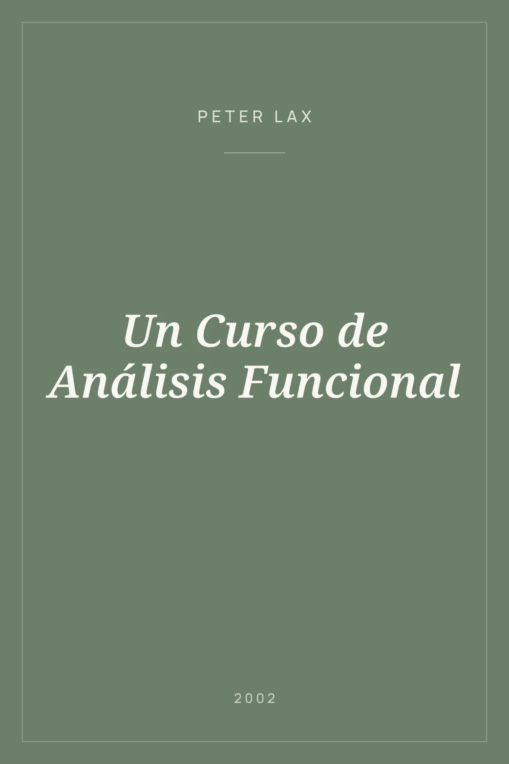 Portada de Un Curso de Análisis Funcional