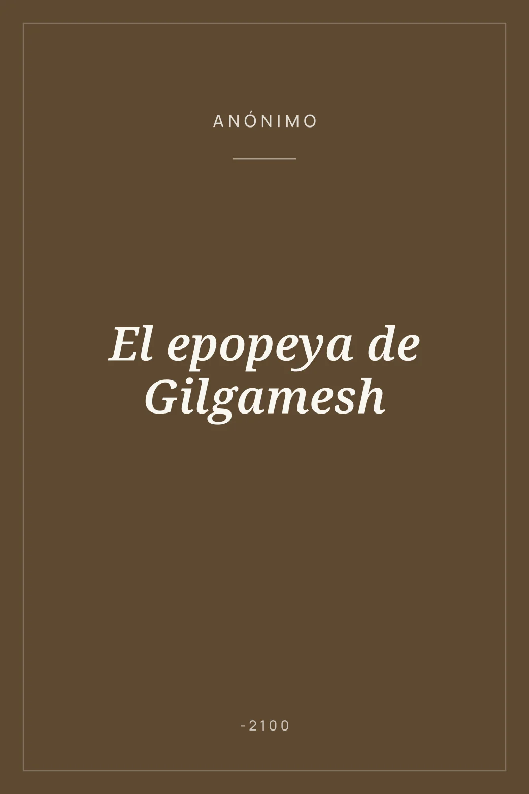 Portada de El epopeya de Gilgamesh