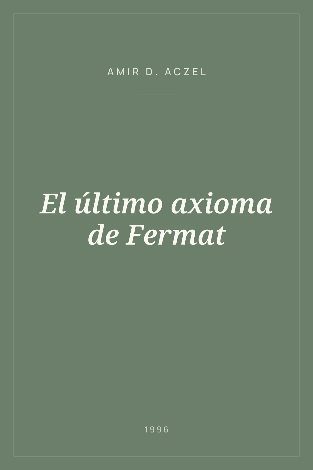 Portada de El último axioma de Fermat