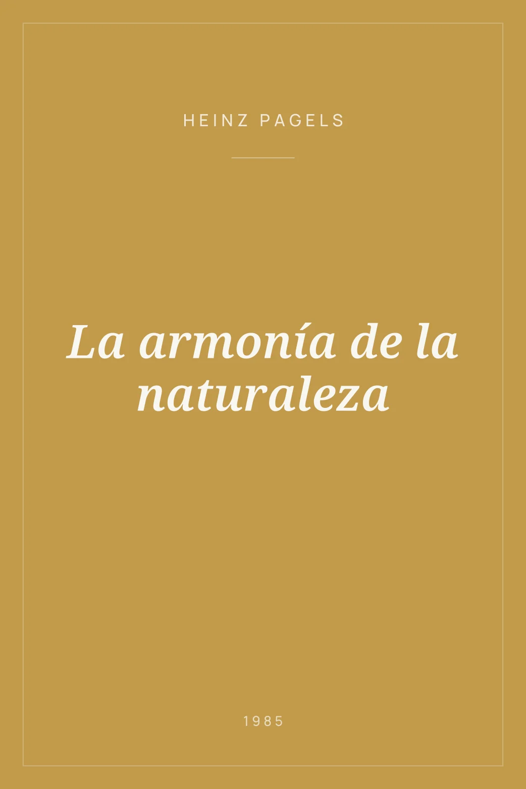Portada de La armonía de la naturaleza