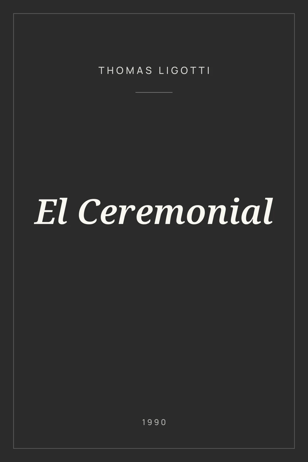 Portada de El Ceremonial