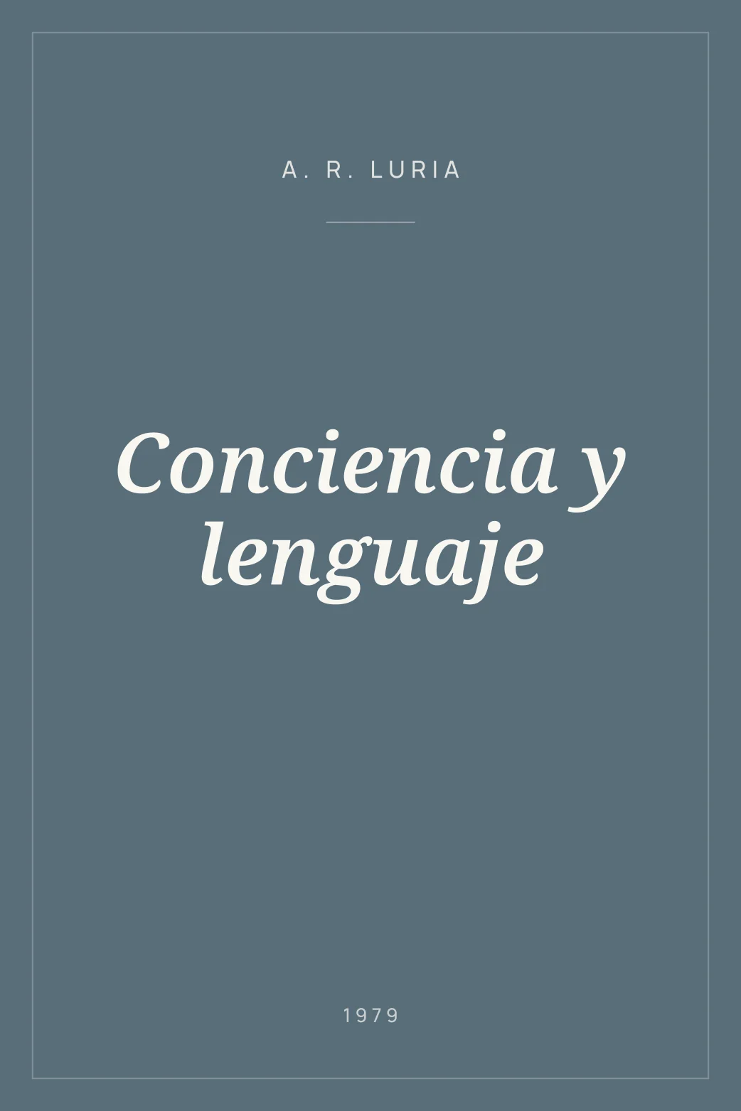 Portada de Conciencia y lenguaje