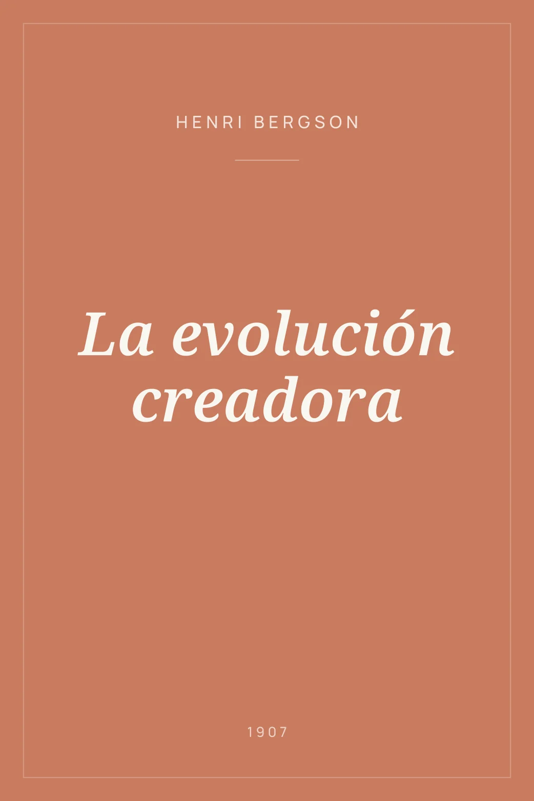 Portada de La evolución creadora