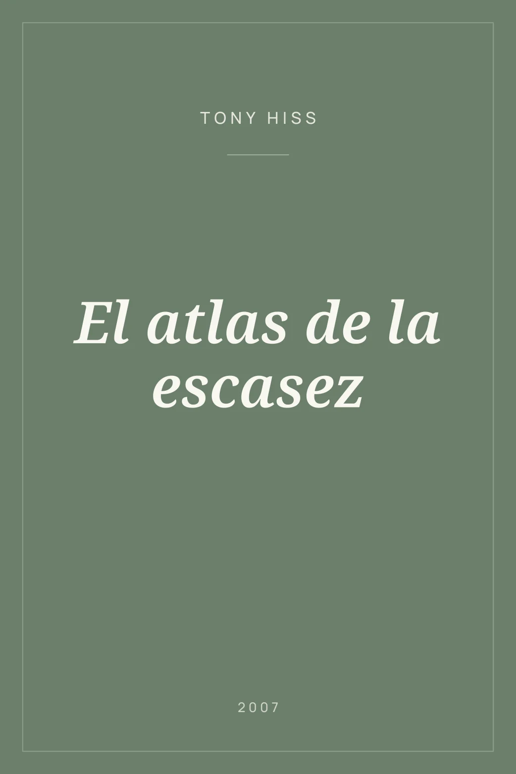 Portada de El atlas de la escasez