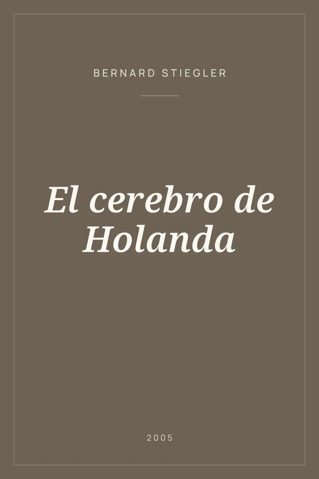 Portada de El cerebro de Holanda