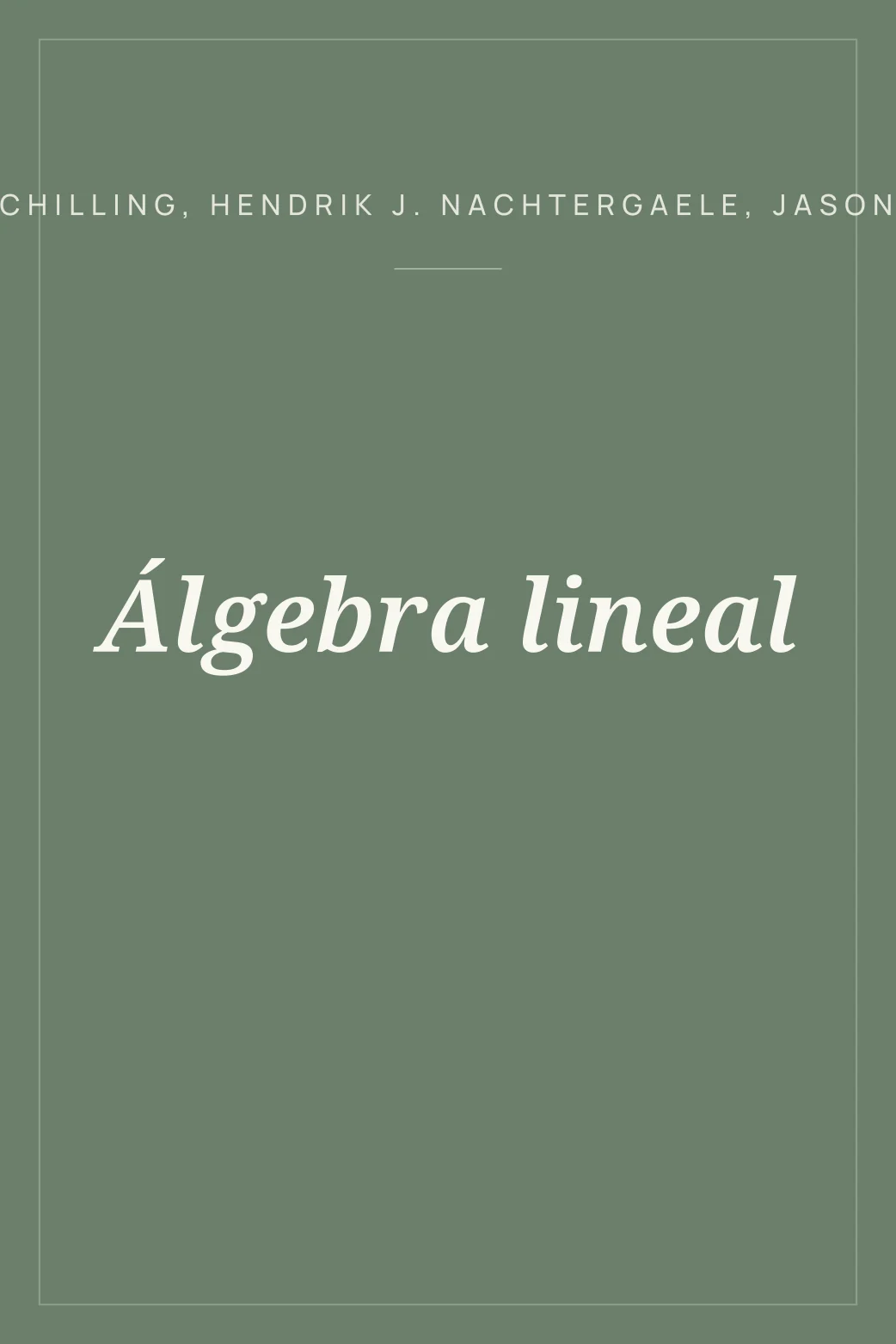 Portada de Álgebra lineal