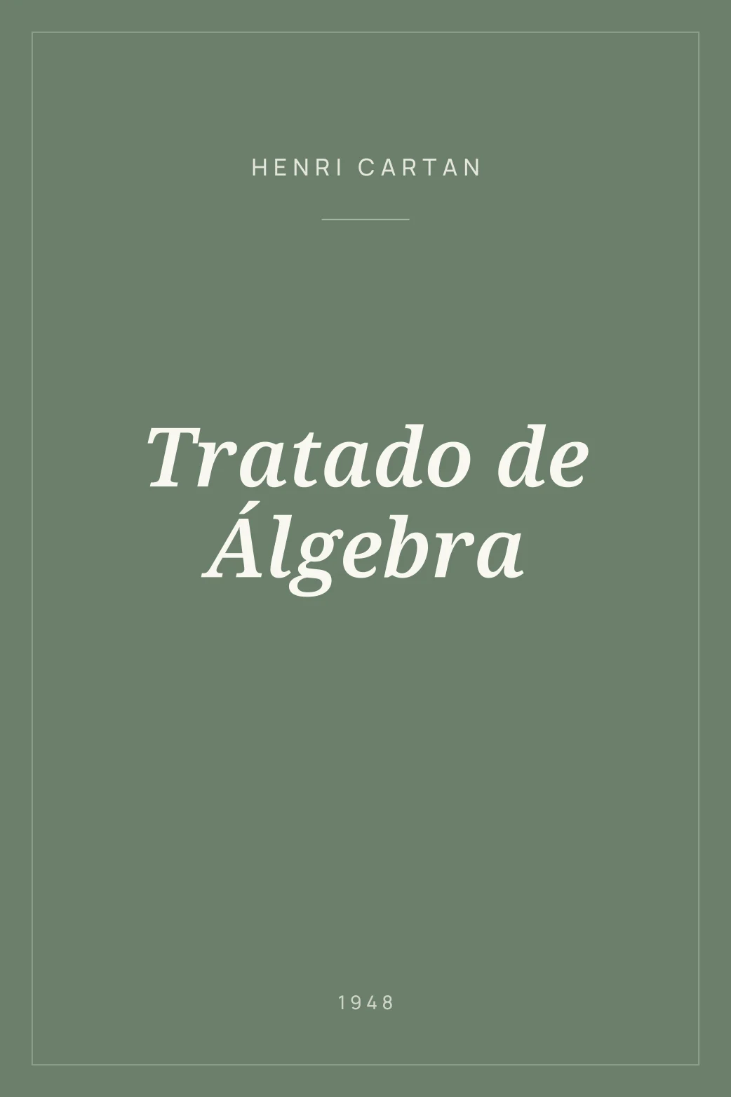 Portada de Tratado de Álgebra