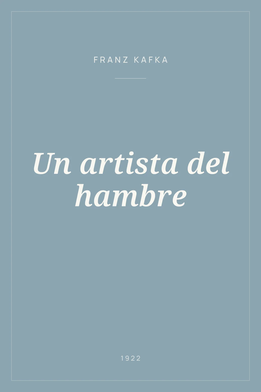 Portada de Un artista del hambre