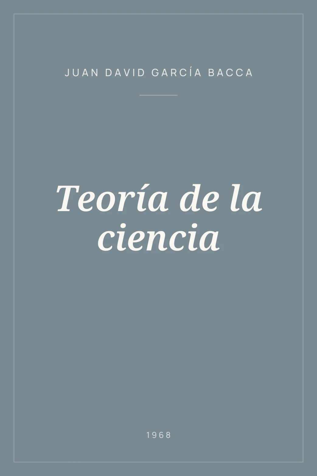 Portada de Teoría de la ciencia