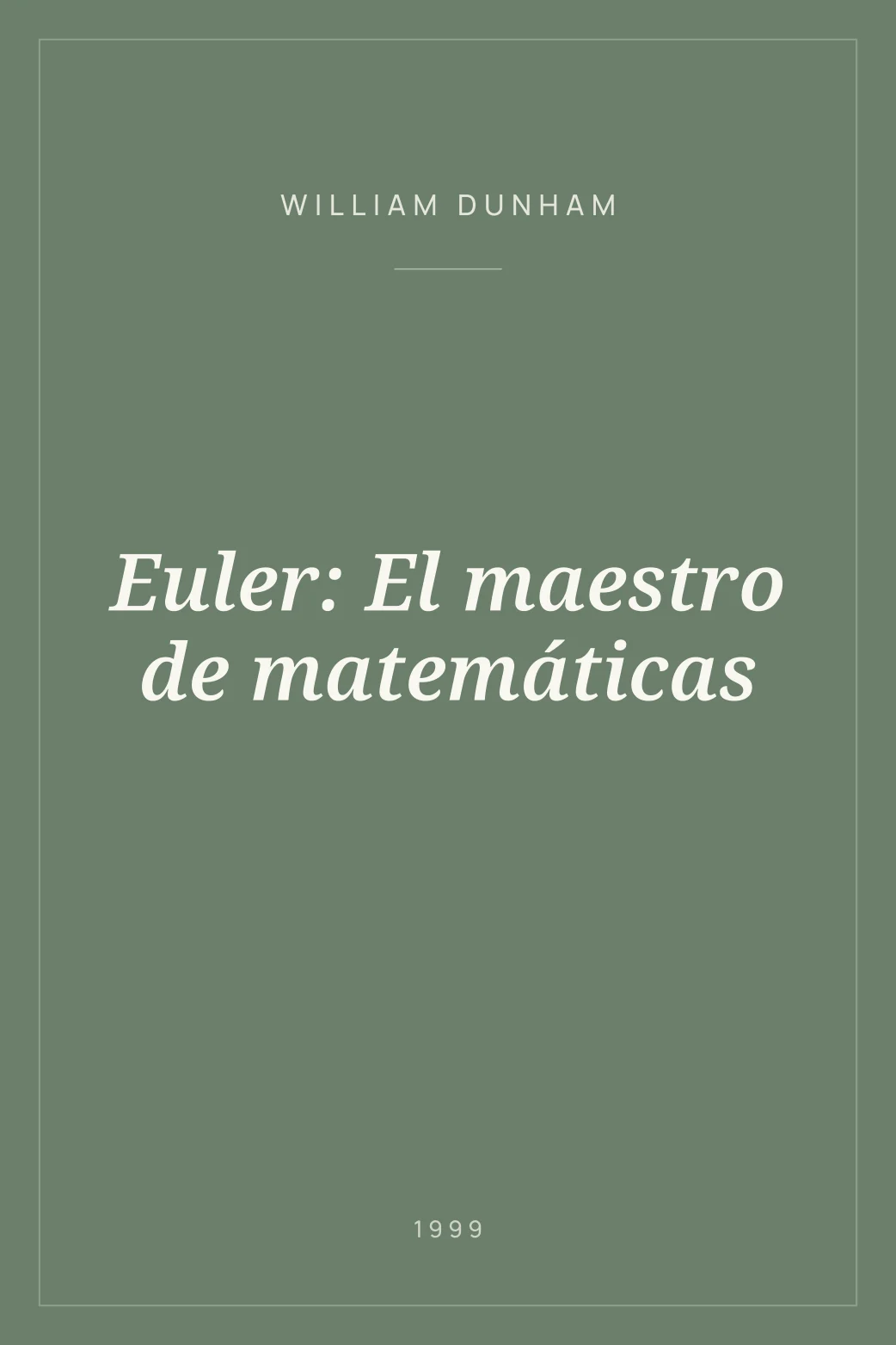 Portada de Euler: El maestro de matemáticas